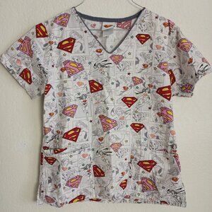 Super Girl Scrubs Top Scrub Medical Shirt XS